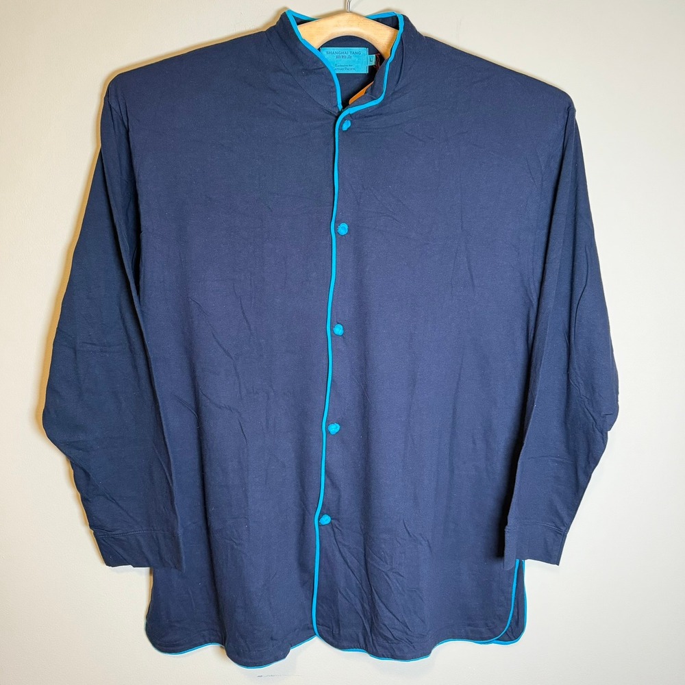 Shanghai Tang Cathay Pacific First Class Lounge Sleep Shirt Navy L NWT